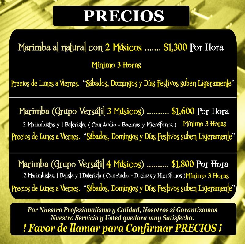 Precios de Marimba